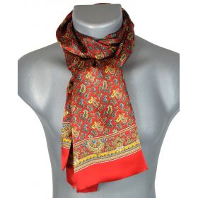 Foulard en soie homme paisley rouge