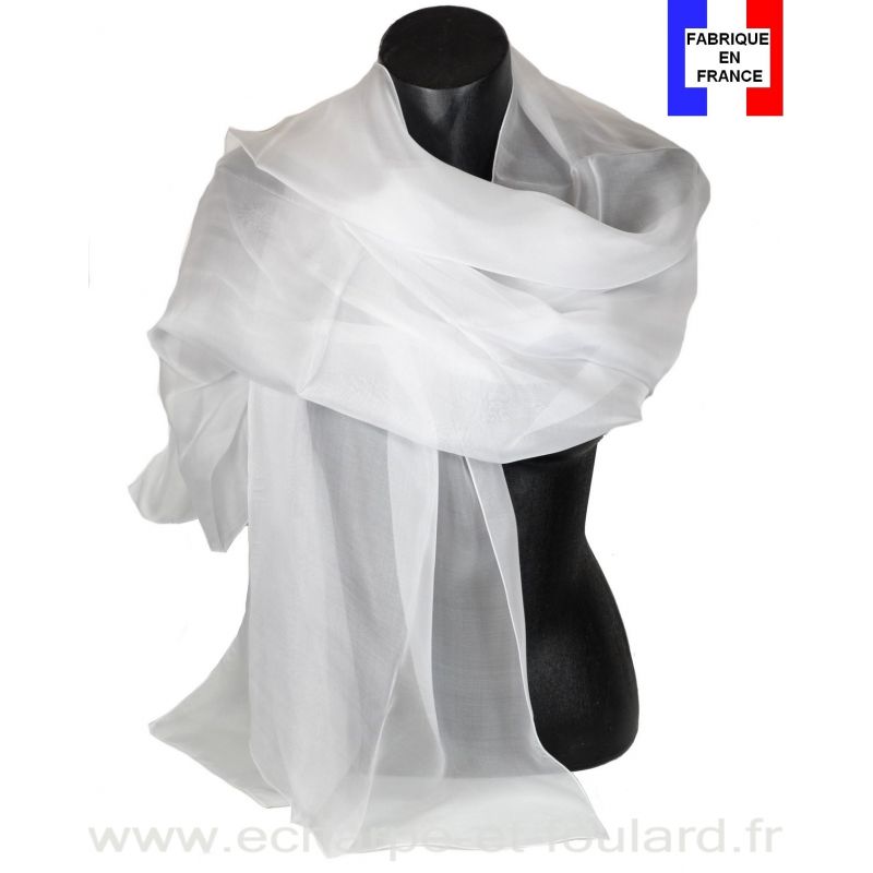 Etole cérémonie en soie blanche fabriquée en France