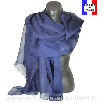 Etole cérémonie en soie bleu-marine fabriquée en France