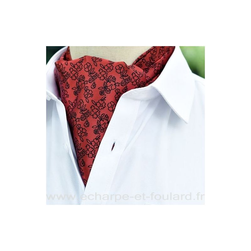 Foulard ascot à petites fleurs