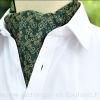 Foulard ascot à petites fleurs vert