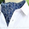Foulard ascot à petites fleurs bleu