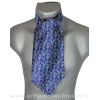Foulard ascot à petites fleurs bleu