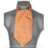 Foulard ascot à petites fleurs orange