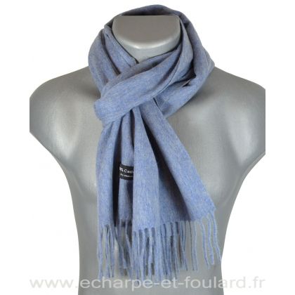 Echarpe en 100% cachemire bleu ciel chiné