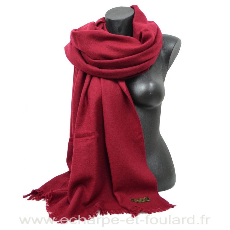 Etole 88cm en 100% cachemire NZO SBARBERI bordeaux