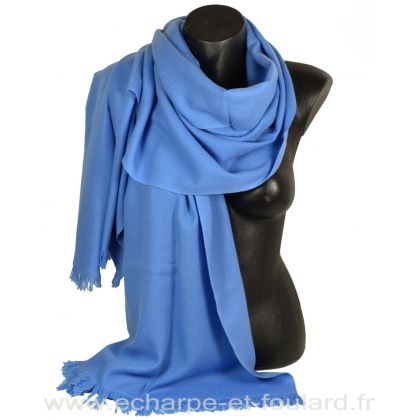 Etole 67cm en 100% cachemire NZO SBARBERI bleu dénim