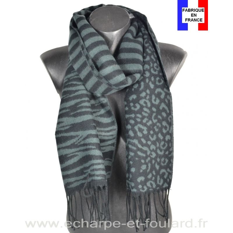 Echarpe Zebra noire made in France