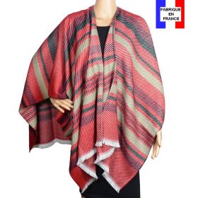 Poncho Velour rouge made in France