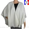 Poncho uni rond Milou blanc made in France