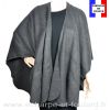 Poncho uni rond Milou gris made in France