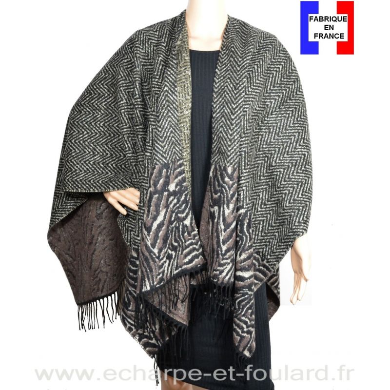 Poncho uni Hybride gris made in France