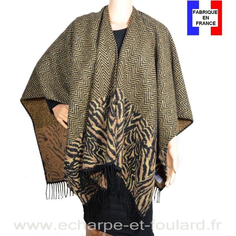 Poncho uni Hybride beige made in France