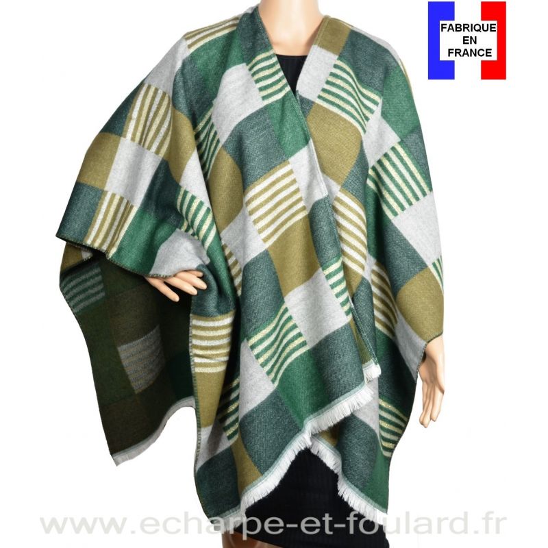 Poncho Luxury vert made in France