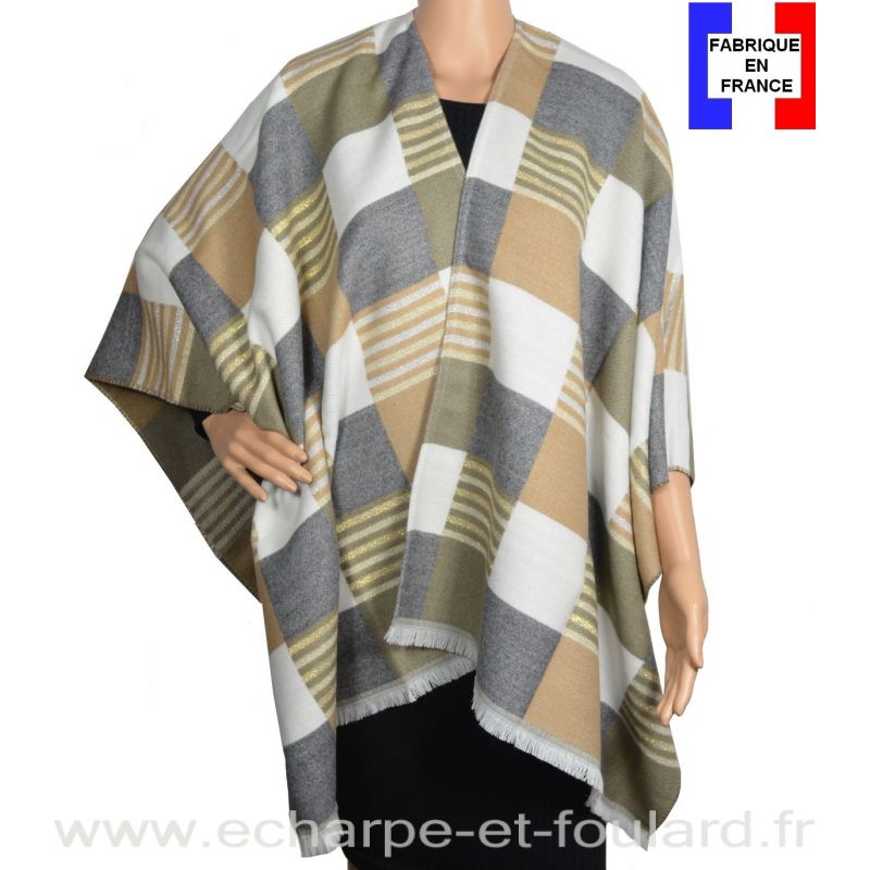 Poncho Luxury gris made in France