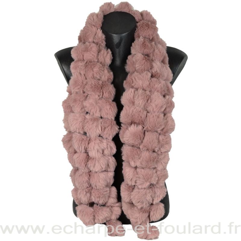 Echarpe fausse fourrure rose
