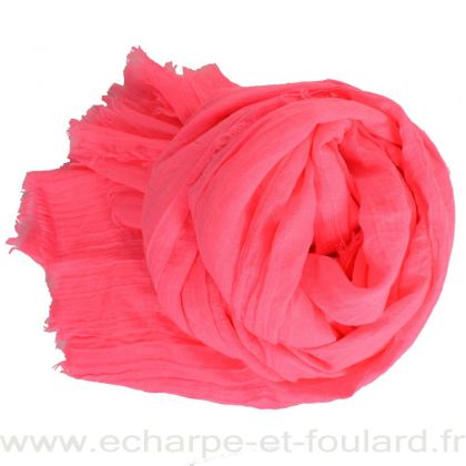 Grand cheche rose fluo