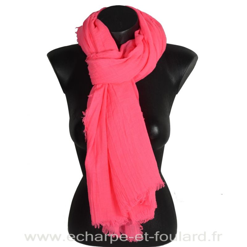 Grand cheche rose fluo