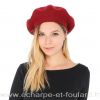 Berret en cachemire et viscose bordeaux