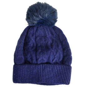 Bonnet en cachemire et viscose bleu marine