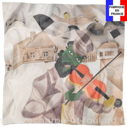 Foulard en soie Chagall, La musique