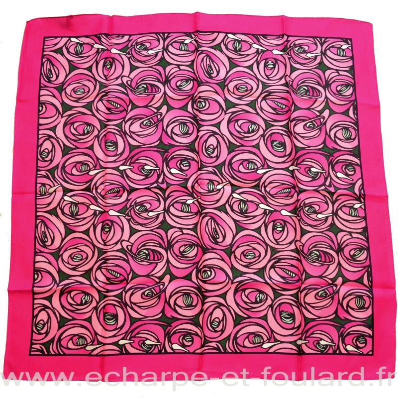 Foulard en soie Mackintosh, Rose et Larme