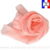 Echarpe mousseline soie rose poudré fabriquée en France