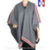 Poncho Couture gris made in France