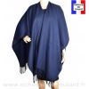 Poncho acrylique bleu fabriqué en France