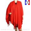 Poncho acrylique rouge fabriqué en France