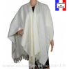 Poncho acrylique écru fabriqué en France