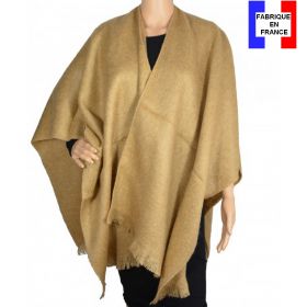 Poncho mohair beige fabriqué en France