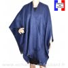 Poncho mohair bleu fabriqué en France