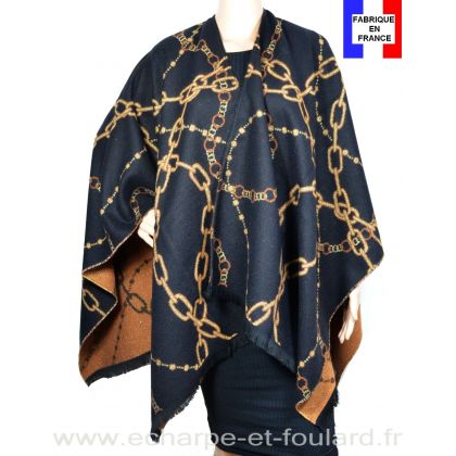 Poncho Alliance noir made in France