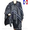 Poncho Ecossais gris-noir made in France