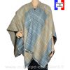 Poncho tartan beige made in France