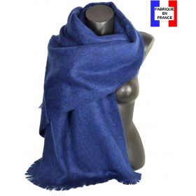 Châle mohair bleu marine fabriqué en France