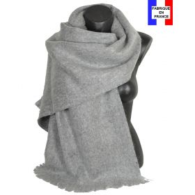 Châle mohair gris clair fabriqué en France