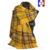 Châle mohair écossais jaune fabriqué en France