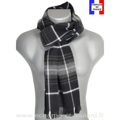 Echarpe tartan noire Hugo