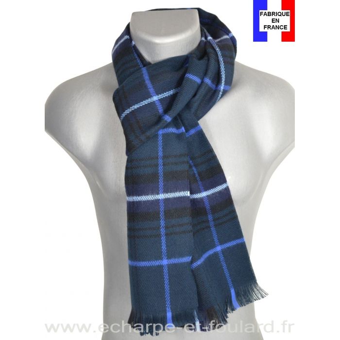 Echarpe tartan bleue Hugo