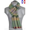 Echarpe tartan vert-ocre Hugo made in France