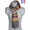 Echarpe tartan gris-ocre Hugo made in France