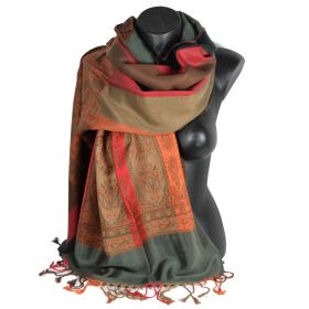 Etole style pashmina indien gris foncé