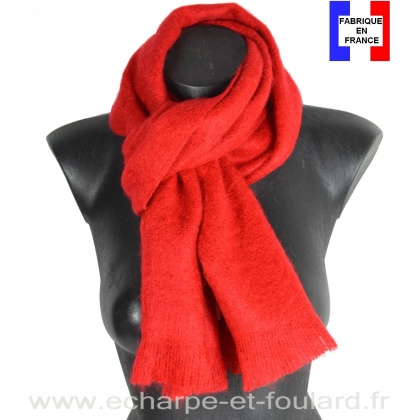 Echarpe mohair rouge fabriquée en France