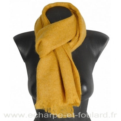Echarpe mohair jaune fabriquée en France