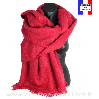 Châle mohair framboise fabriqué en France