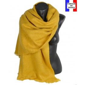 Châle mohair jaune fabriqué en France