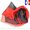 Foulard soie bicolore rouge et noir fabriqué en France