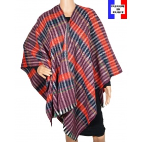 Poncho laine Elixir violet made in France